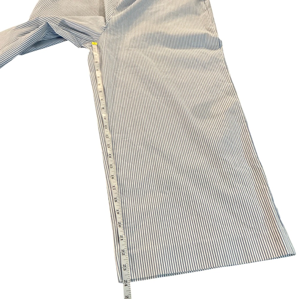 Chicos Perfect Stretch Wide Crop Pants Blue White Stripe Size 3 US 16 NEW - Picture 7 of 8